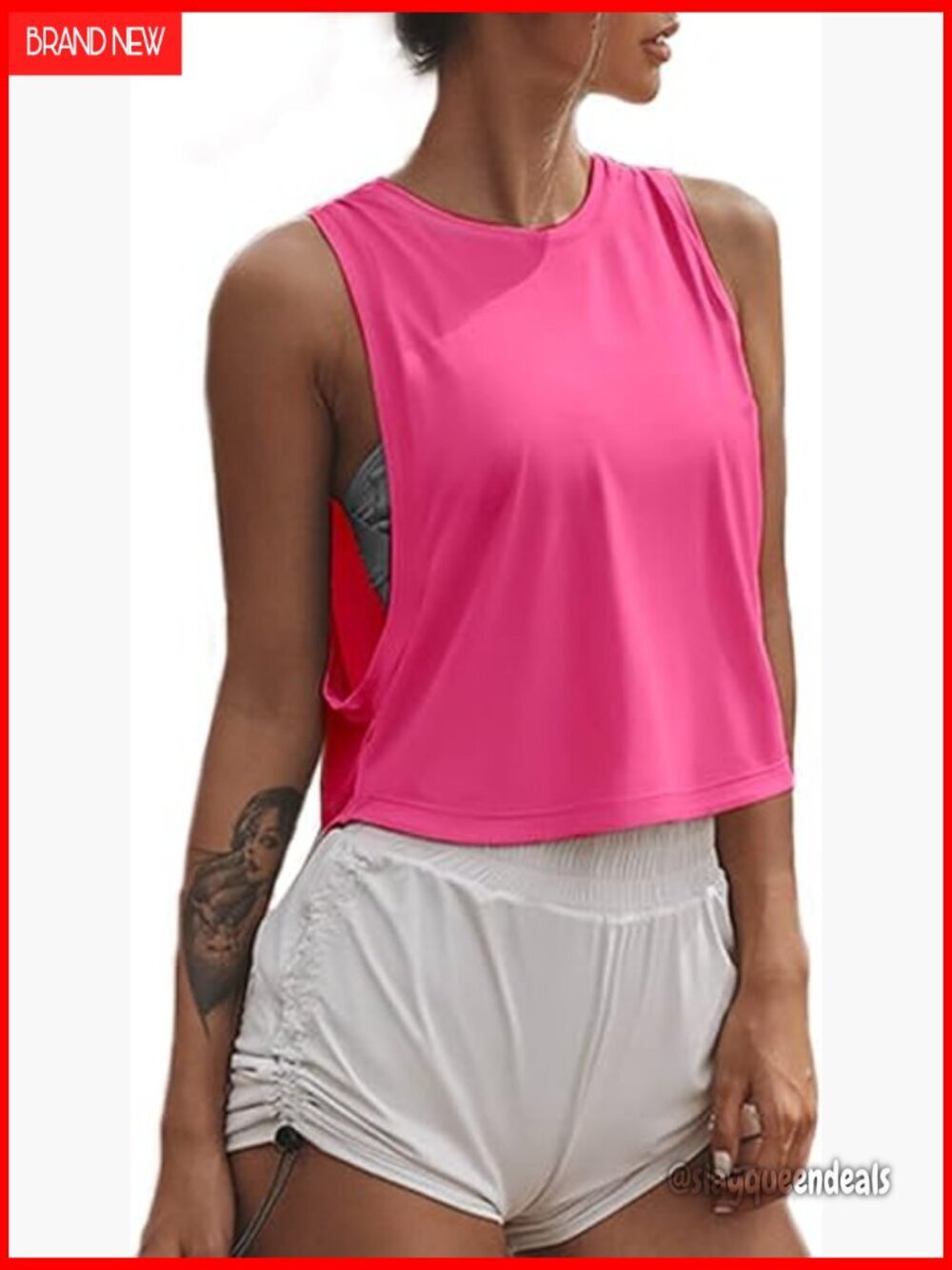 Cropped High Neck Muscle Tank Top for Women - Sweat-Wicking Activewear